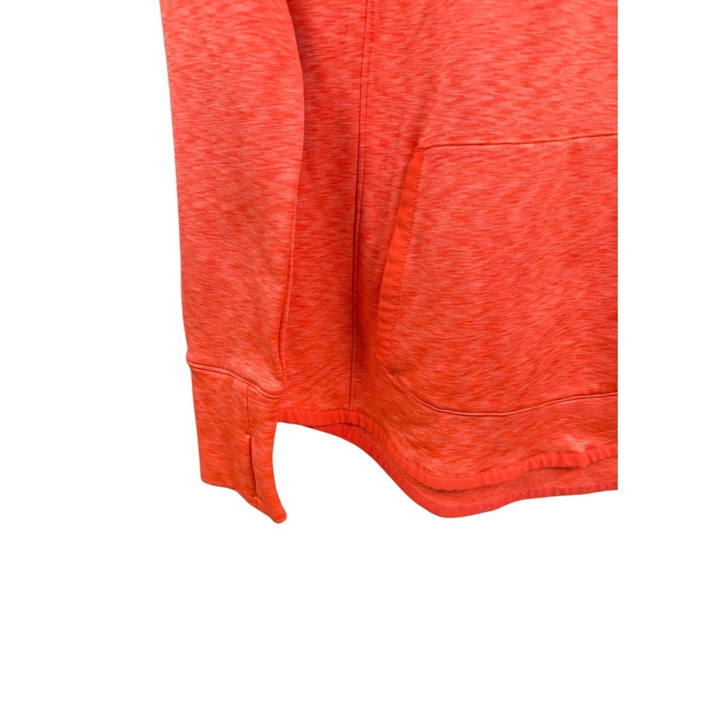 Athleta Hoodie Womens Medium Orange Coral Pullover Thumbholes Kangaroo Pocket - Picture 5 of 8